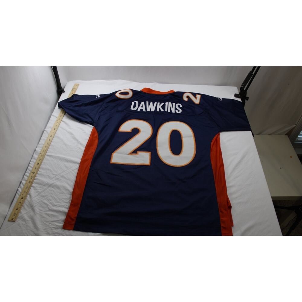 Reebok Brian Dawkins Denver Broncos NFL Equipment Jersey Mens XL Blue 20 +2 - Picture 5 of 12